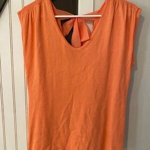 Lilly Pulitzer Peach GRADY Silk Blend Tie Back Sweater Sz M V-Neck Sleeveles